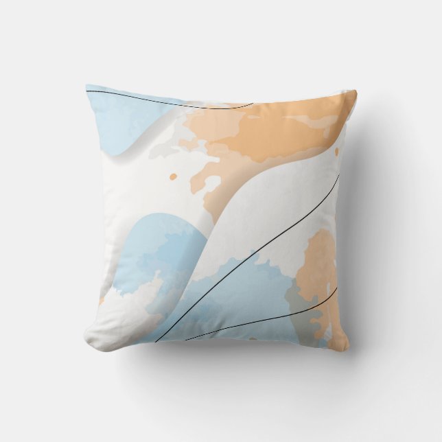 Abstract Pastel Coloured Marble Background Throw Pillow (Front)