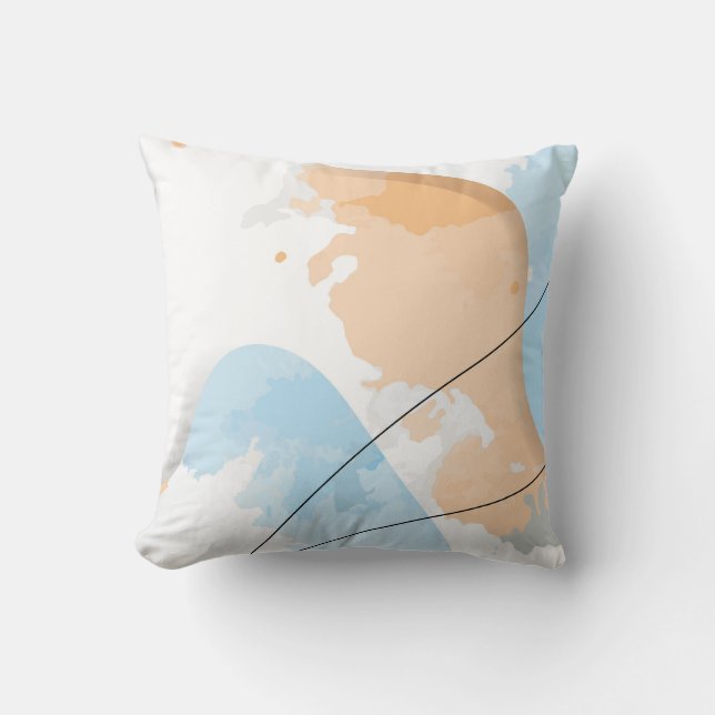 Abstract Pastel Coloured Marble Background Throw Pillow (Front)