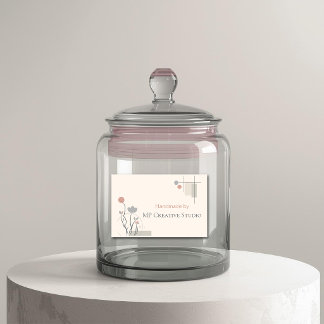 Abstract Pastel Design: Modern Florals & Geometry Food Label
