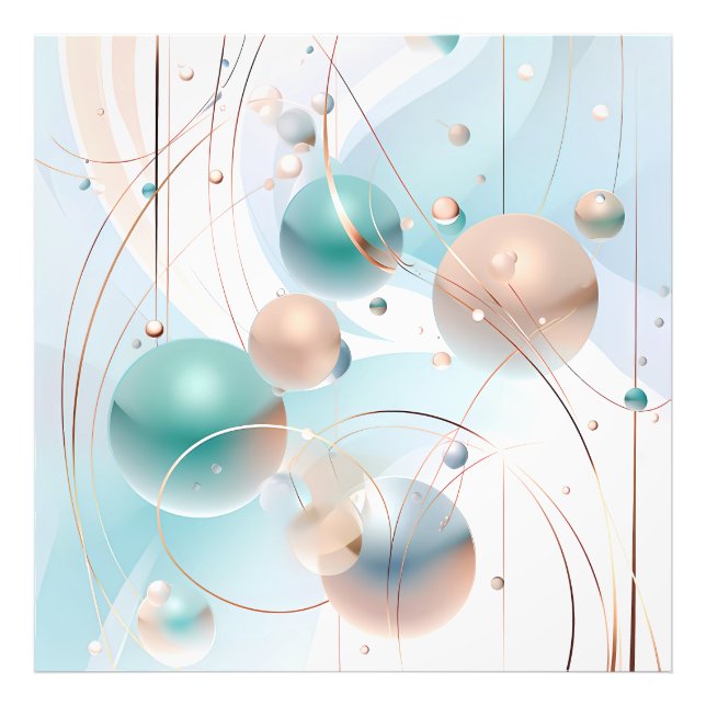 Abstract pastel design with circles and lines photo print (Front)