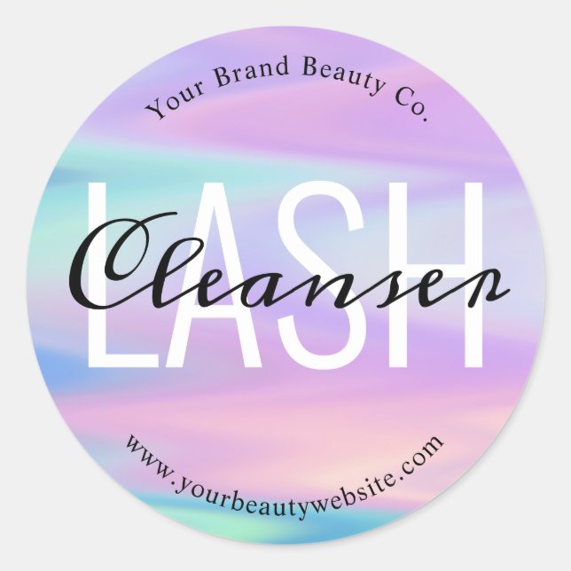 Abstract Pastel Eyelash Extension Cleanser Product Classic Round Sticker (Front)