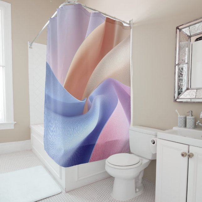 Abstract Pastel Fabric Flow with Gentle Curves (In Situ)