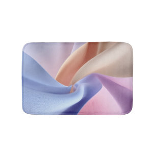 Abstract Pastel Fabric Flow with Gentle Curves Bath Mat