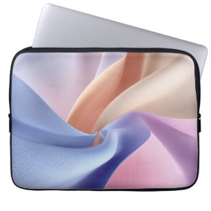 Abstract Pastel Fabric Flow with Gentle Curves Laptop Sleeve