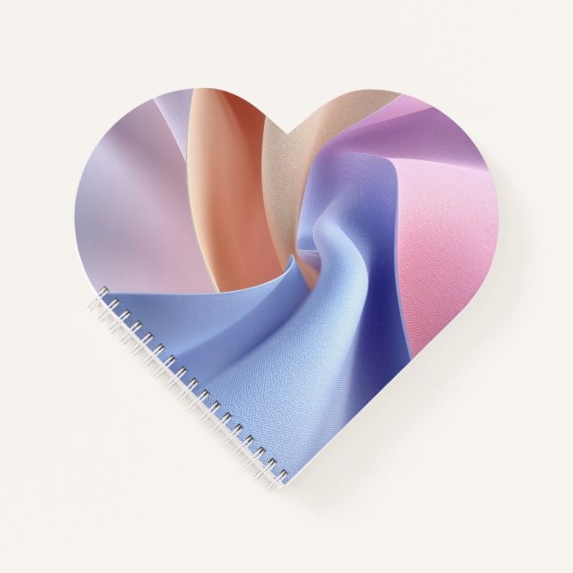 Abstract Pastel Fabric Flow with Gentle Curves Notebook (Front)