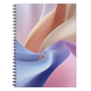 Abstract Pastel Fabric Flow with Gentle Curves Notebook
