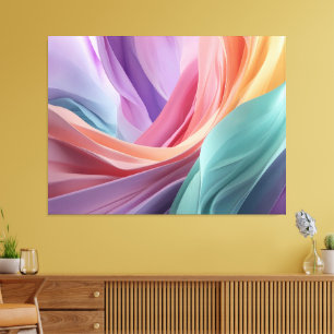 Abstract Pastel Fabric Waves  Canvas Print