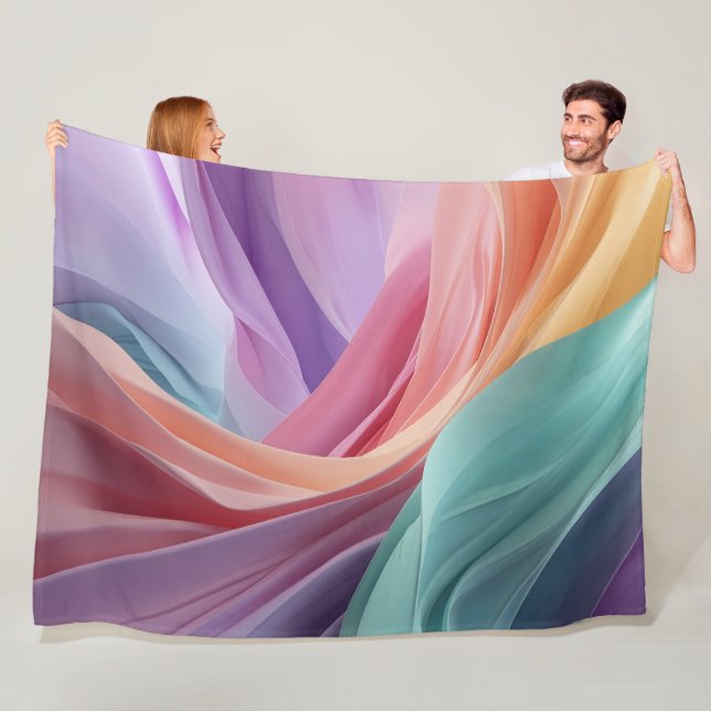 Abstract Pastel Fabric Waves  Fleece Blanket (In Situ)