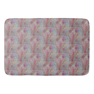 Abstract Pastel Floral Bath Mat
