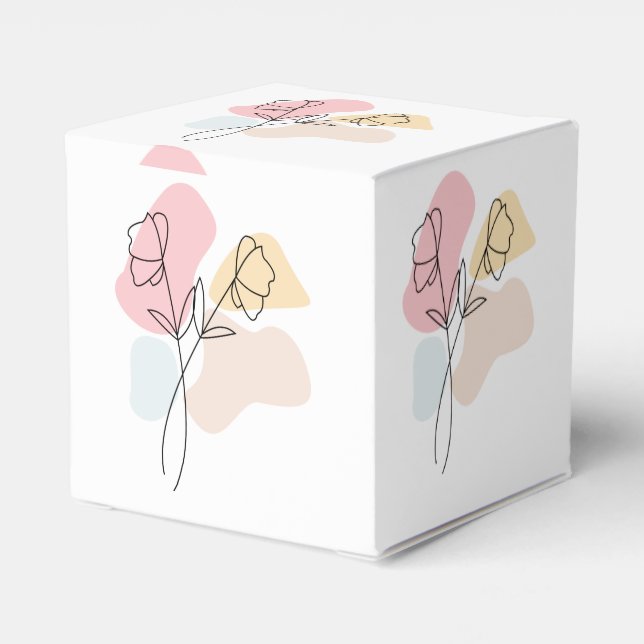 Abstract Pastel Floral   Favor Box (Back Side)