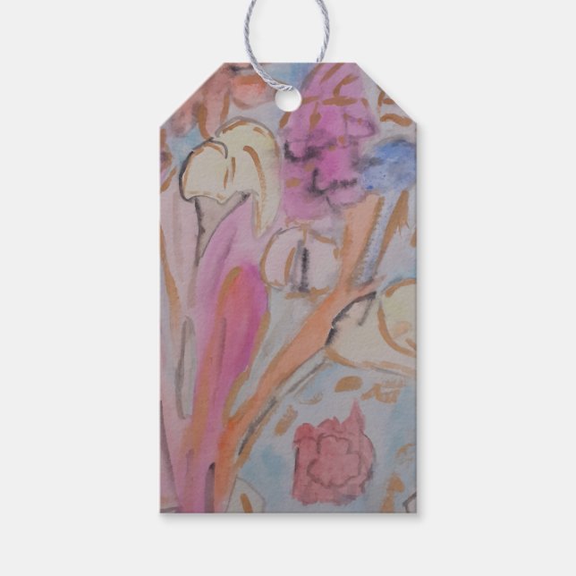Abstract Pastel Floral Gift Tags (Front)