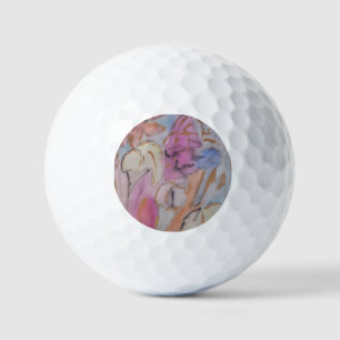 Abstract Pastel Floral Golf Balls