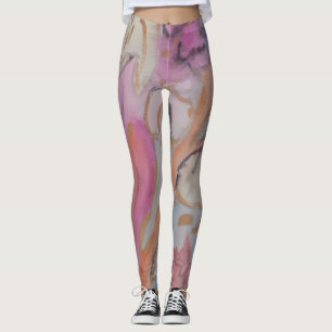 Abstract Pastel Floral Leggings