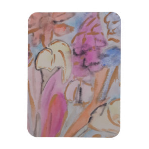 Abstract Pastel Floral Magnet