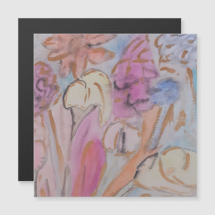 Abstract Pastel Floral Magnetic Card