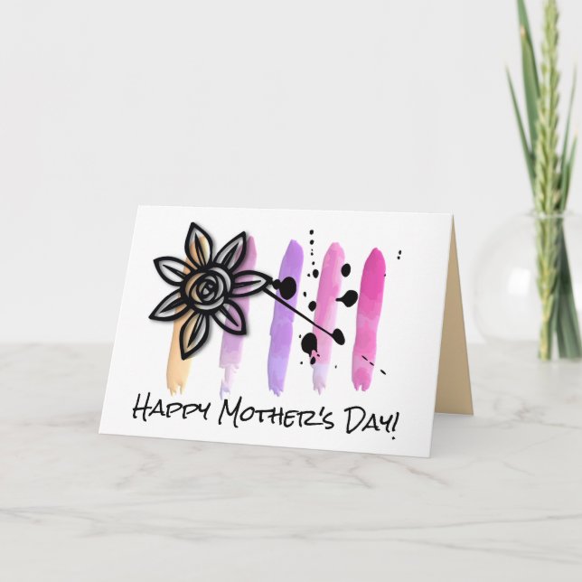Abstract Pastel Floral Mother's Day Card (Front)