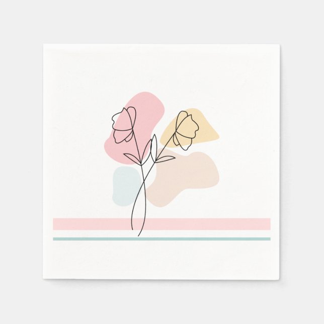 Abstract Pastel Floral Napkin (Front)