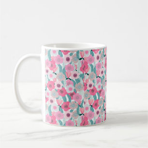 Abstract pastel floral pattern. Beautiful pink flo Coffee Mug