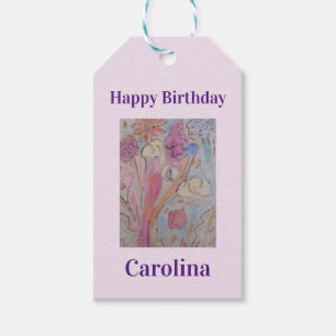 Abstract Pastel Floral Personalised Gift Tags