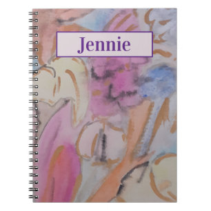 Abstract Pastel Floral Personalised Notebook
