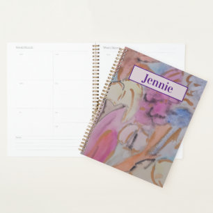 Abstract Pastel Floral Personalised Planner