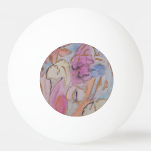 Abstract Pastel Floral Ping Pong Ball