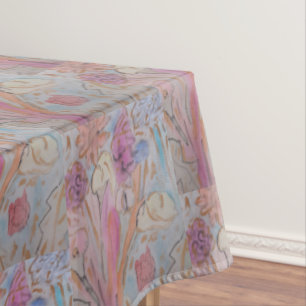 Abstract Pastel Floral Tablecloth