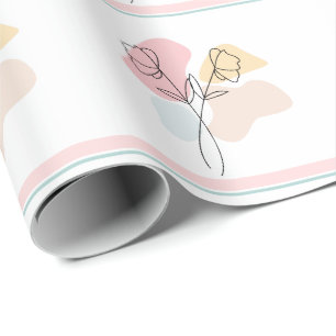 Abstract Pastel Floral   Wrapping Paper