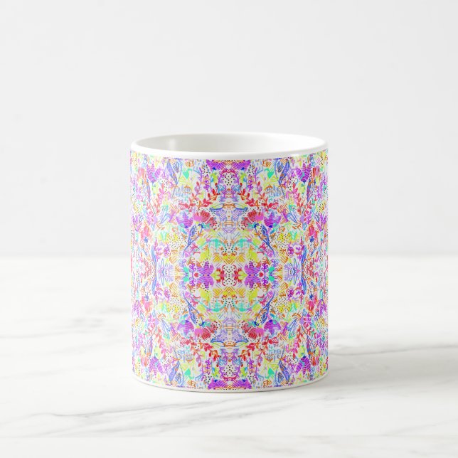 Abstract pastel flowers magic mug (Center)