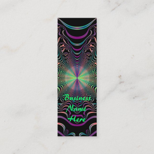 Abstract Pastel Fractal Web Bookmark Business Card (Front)