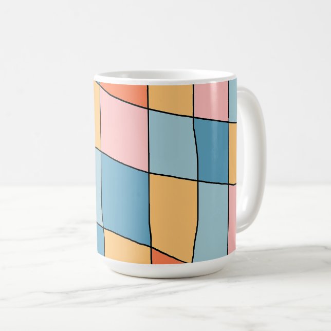 Abstract Pastel Geometric Pattern Mug (Front Right)