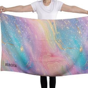 Abstract Pastel Glitter Seamless Pattern Beach Towel