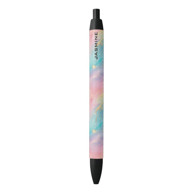 Abstract Pastel Glitter Seamless Pattern Black Ink Pen (Front Vertical)