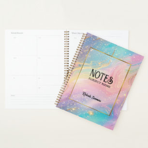 Abstract Pastel Glitter Seamless Pattern Notes Planner