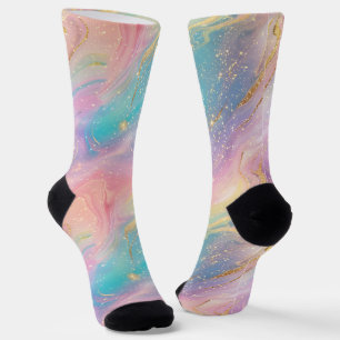 Abstract Pastel Glitter Seamless Pattern Socks