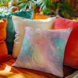 Abstract Pastel Glitter Seamless Pattern Throw Pillow