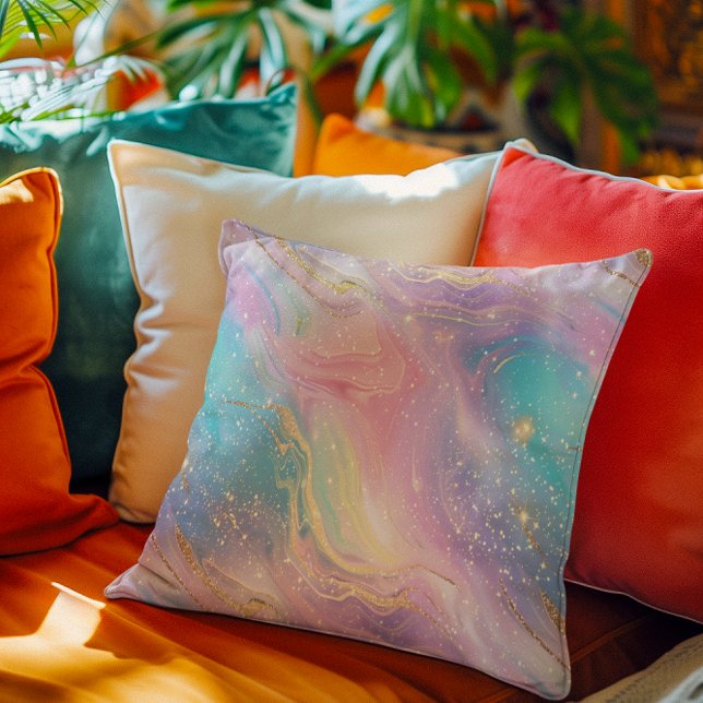 Abstract Pastel Glitter Seamless Pattern Throw Pillow (Creator Uploaded)