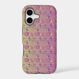 Abstract Pastel Green and Pink Paisley Floral