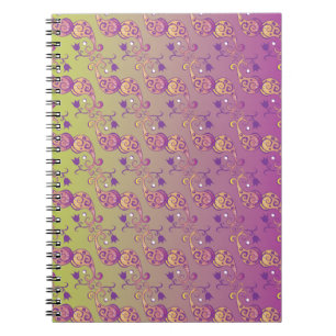 Abstract Pastel Green and Pink Paisley Floral Notebook