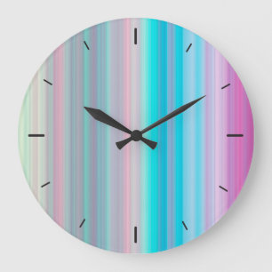 Abstract Pastel Horizontal Lines   Wall Clock