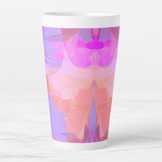 Abstract Pastel Layers Large Latte Mug (Front)