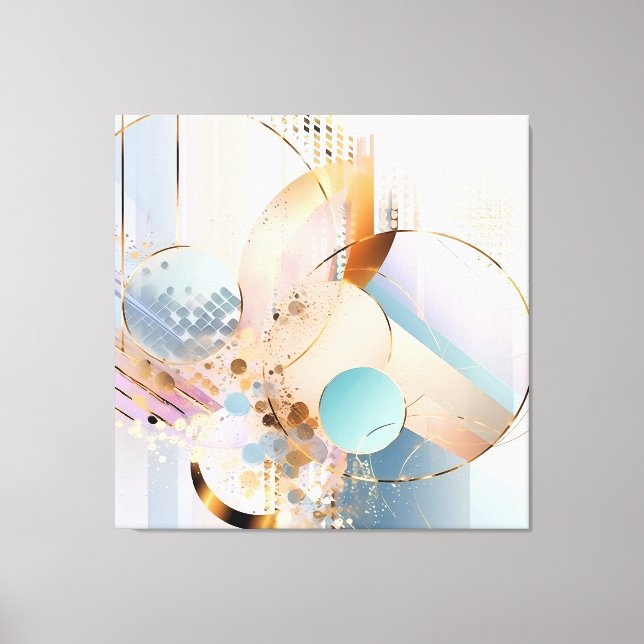 Abstract pastel modern geometrical pattern canvas print (Front)