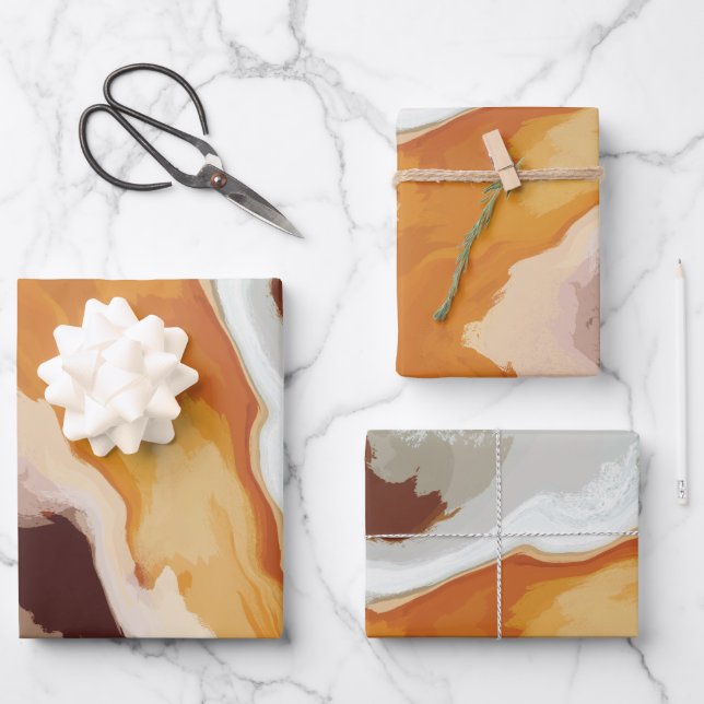 Abstract Pastel Paint Fox Tail Edition Wrapping Paper Sheet (Front)