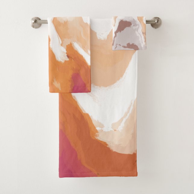 Abstract Pastel Paint Ginger Foam Edition Bath Towel Set (Insitu)