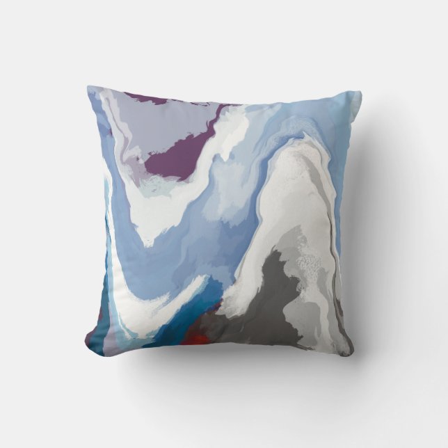 Abstract Pastel Paint Mountain Edition Throw Pillow (Front)