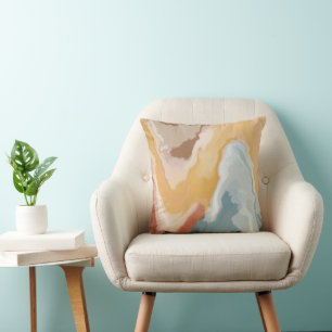 Abstract Pastel Paint Summer Edition Throw Pillow