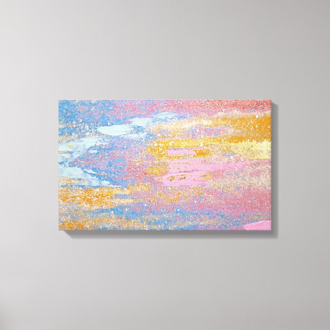 abstract pastel paint texture with gold flecks canvas print (Front)