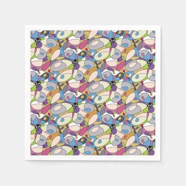 Abstract Pastel Paper Napkin (Front)