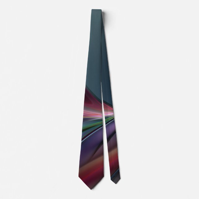 Abstract Pastel Pattern on Grey Men's Neck Tie (Front)