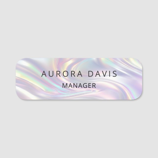 Abstract Pastel Pearl Girly Business Name Tag (Front)